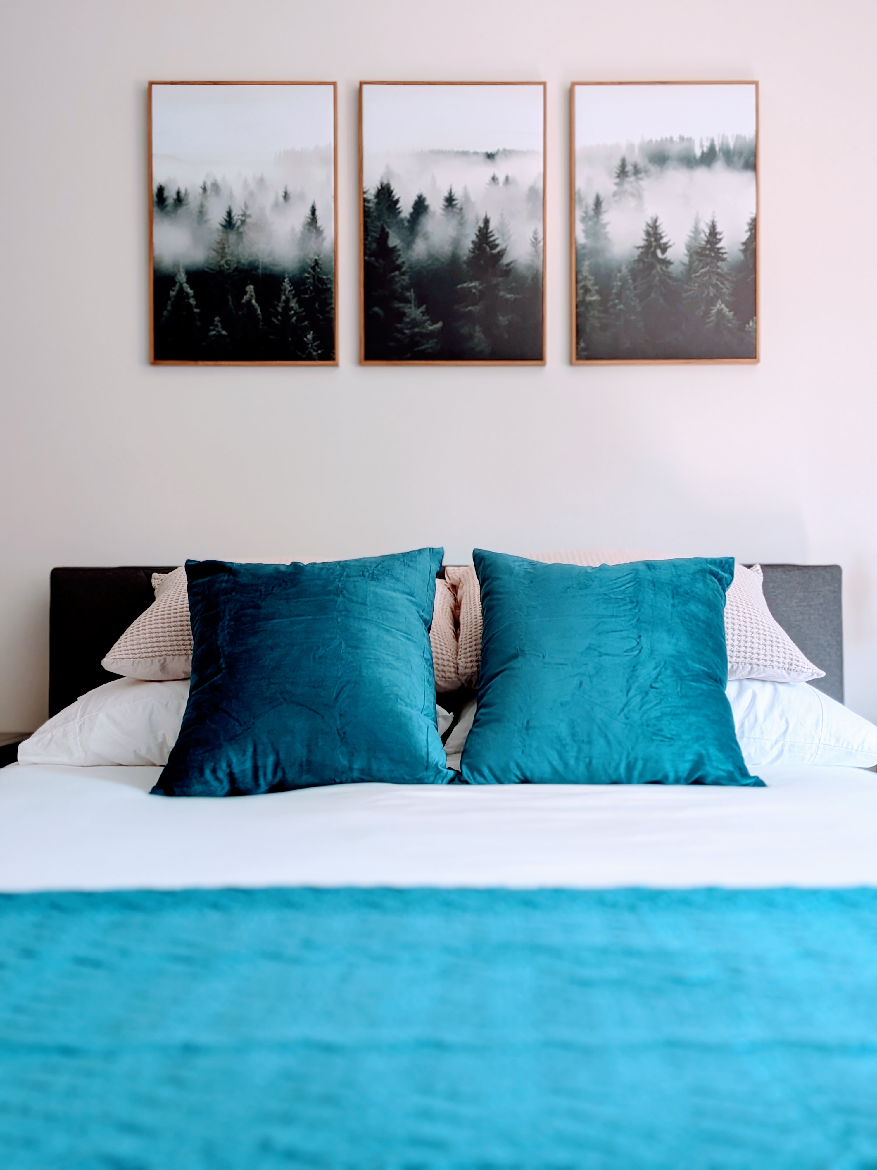 Bedroom with nordic wall art